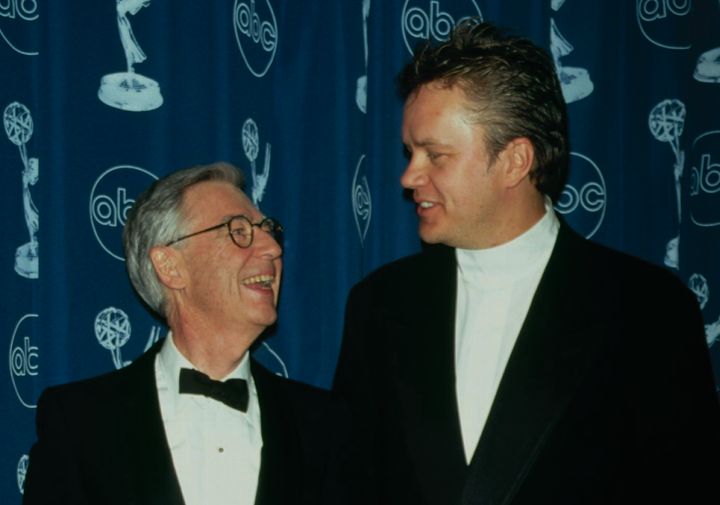 Actor Tim Robbins presented Rogers with the Lifetime Achievement Award at the 1997 Emmys.