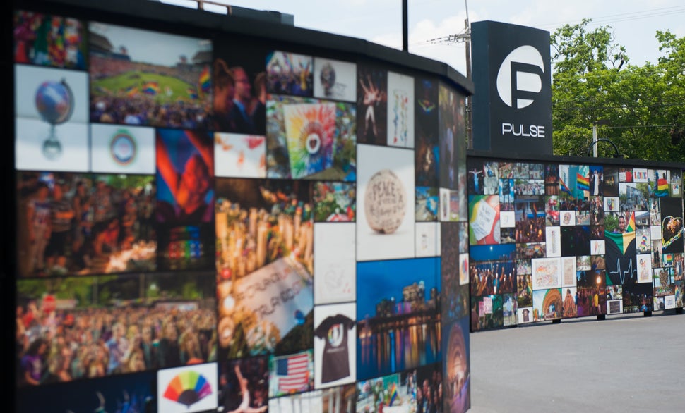 The new interim Pulse memorial now has walls made up of photo collages.