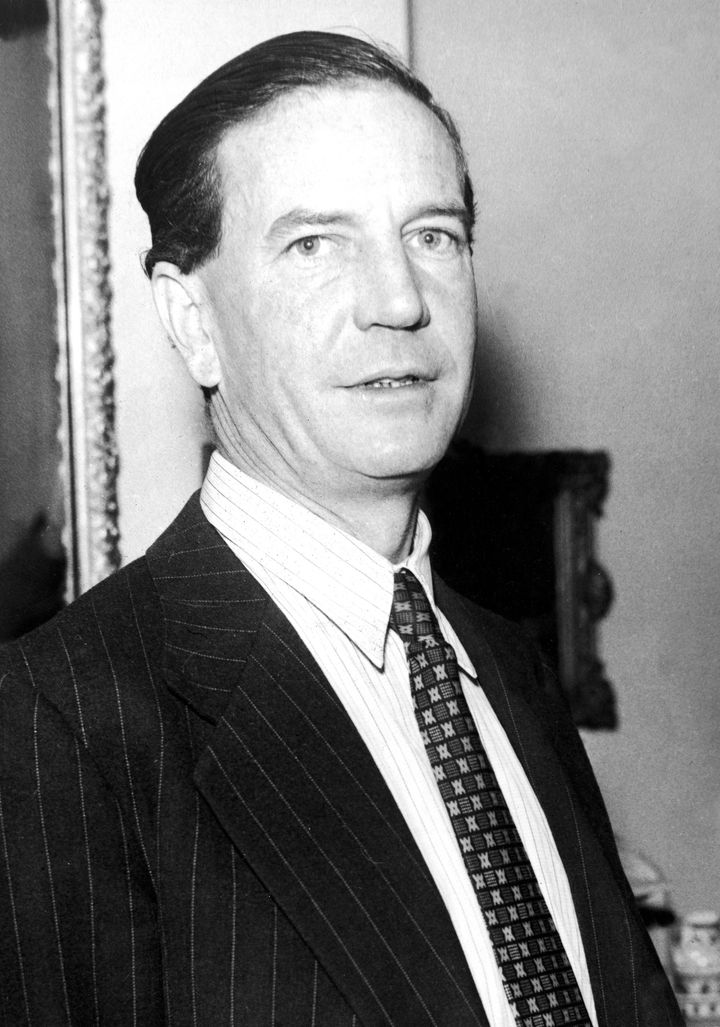 British double agent, 'Kim' Philby, at home during a press conference held after he had been (mistakenly) cleared by Macmillan of being the 'Third Man' in the Burgess and Maclean affair