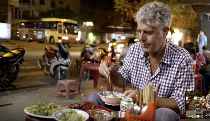 Anthony Bourdain tastes Vietnamese street food in an episode of “Parts Unknown." The celebrity chef has died