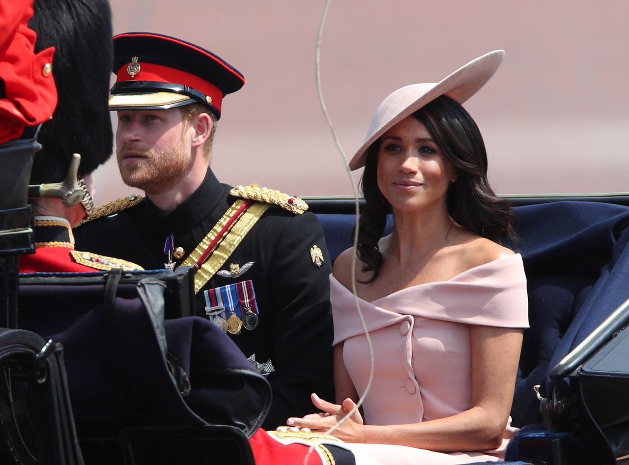 The Duke and Duchess of Sussex arrive at Buckingham Palace.