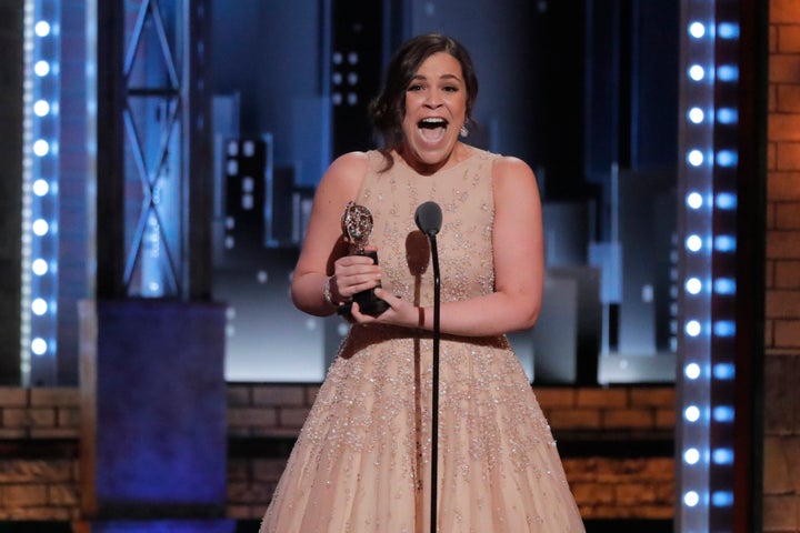  Lindsay Mendez accepts the award for Best Featured Actress in a Musical for "Carousel." 