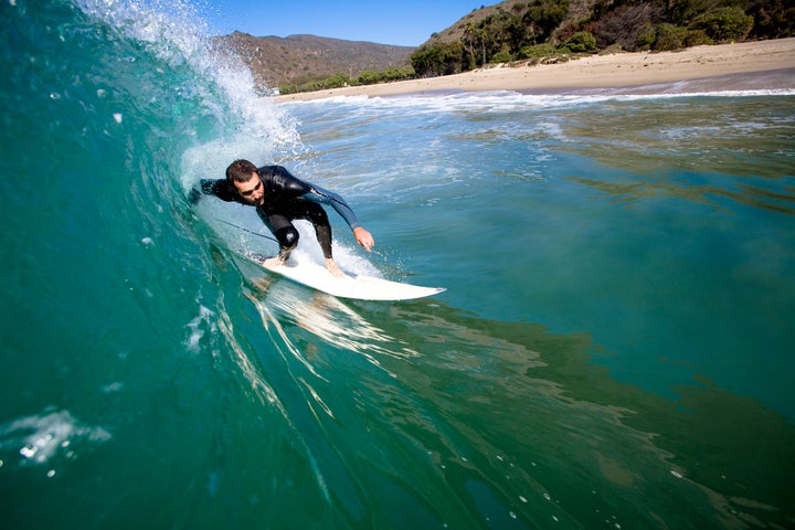 A surfer in Malibu.