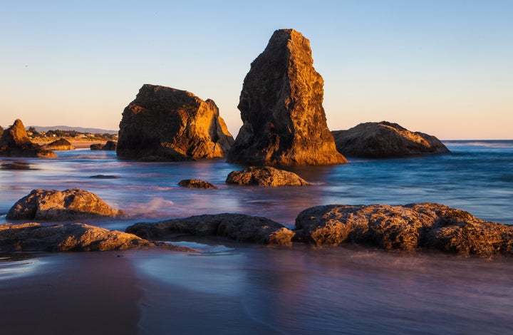 Coastline in Bandon, Oregon. 