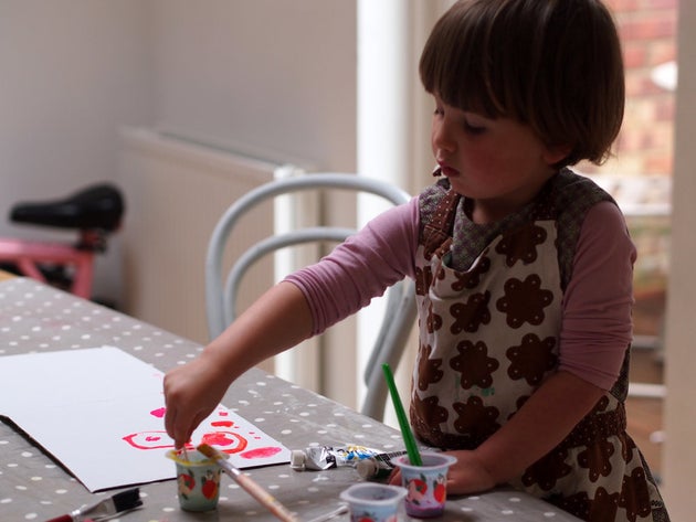 Elfie makes cards for her dad and sometimes collaborates with her parents to make cards for her granddads too.