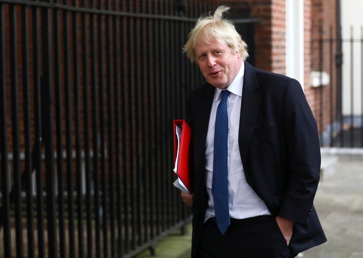 Boris Johnson seen leaving Downing Street earlier today