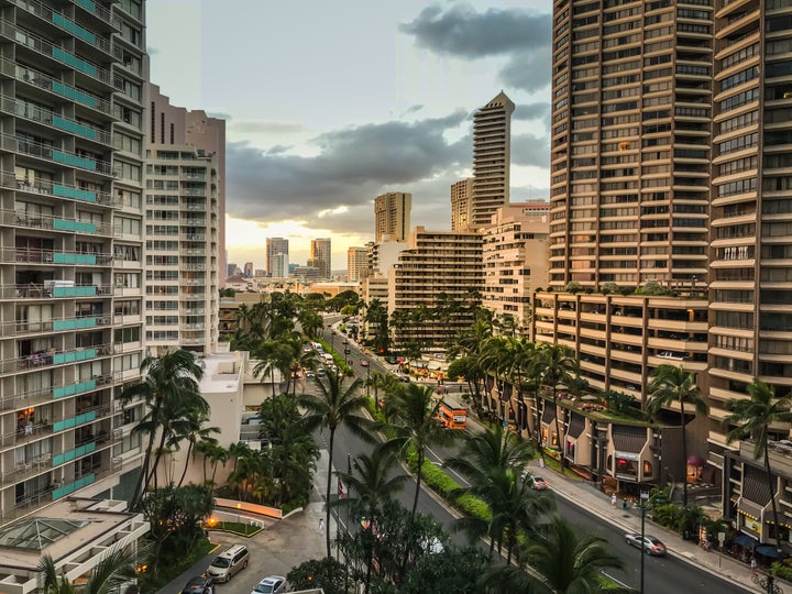 High rise buildings in Honolulu, Hawaii. Workers in this state need to earn $36.13 an hour to afford a modest two-bed rental property.