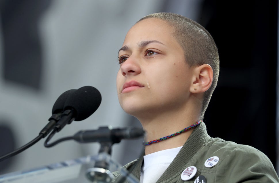 Emma Gonzalez calls for stricter gun control during the March for Our Lives in Washington, D.C, March 24. She showed how