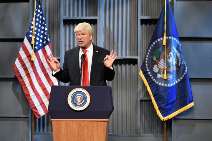 Alec Baldwin as President Donald Trump on "Saturday Night Live," Oct. 14, 2017.
