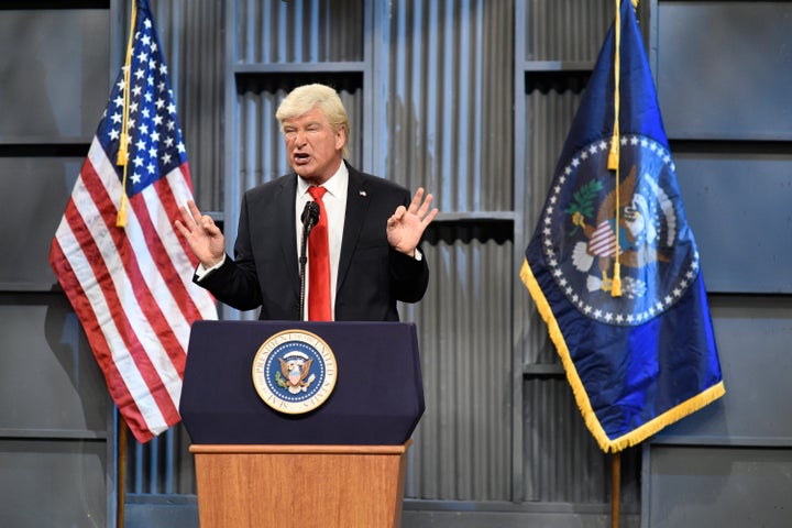 Alec Baldwin as President Donald Trump on "Saturday Night Live," Oct. 14, 2017.