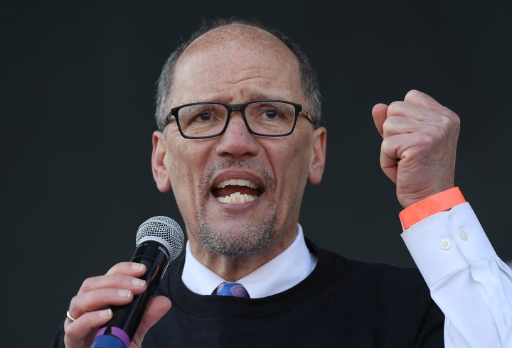 Tom Perez, chairman of the Democratic National Committee, speaks at an event in April.
