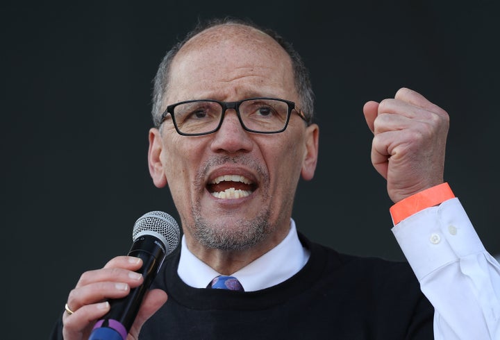 Tom Perez, chairman of the Democratic National Committee, speaks at an event in April. 