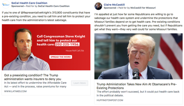 Candidates and political groups have started taking out ads attacking the Trump administration’s position on prote