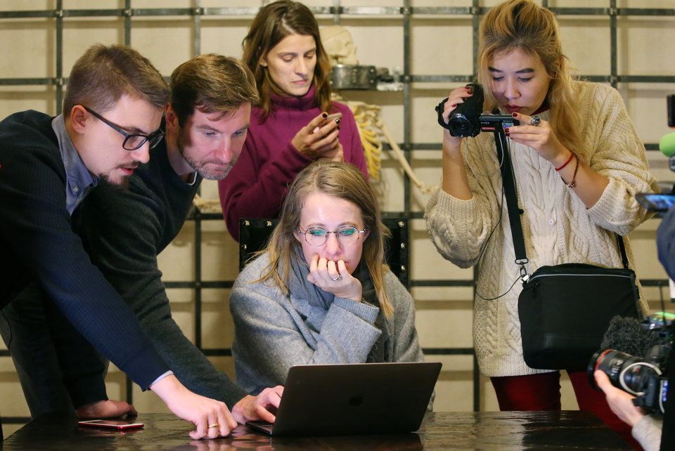 Anton Krasovsky with politician Ksenia Sobchak.