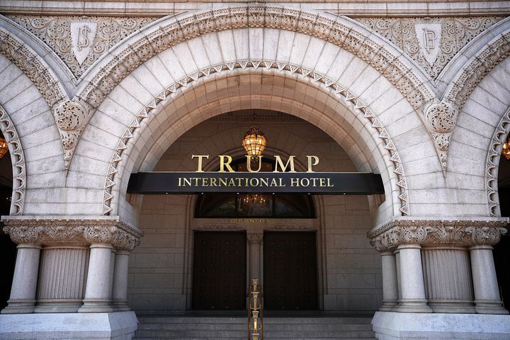 The Trump International Hotel, located blocks from the White House, has become both a tourist attraction in the nation's capital and also a symbol of President Trump's intermingling of business and politics.