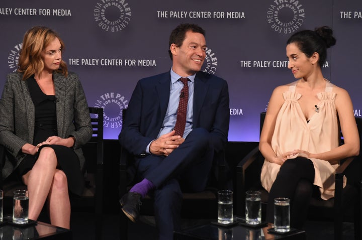 From left: Ruth Wilson, Dominic West and Sarah Treem at PaleyFest in New York.