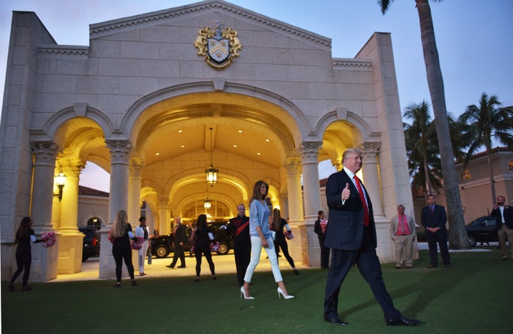 President Donald Trump is seen at the Trump International Golf Club Palm Beach in West Palm Beach, Florida, last year.