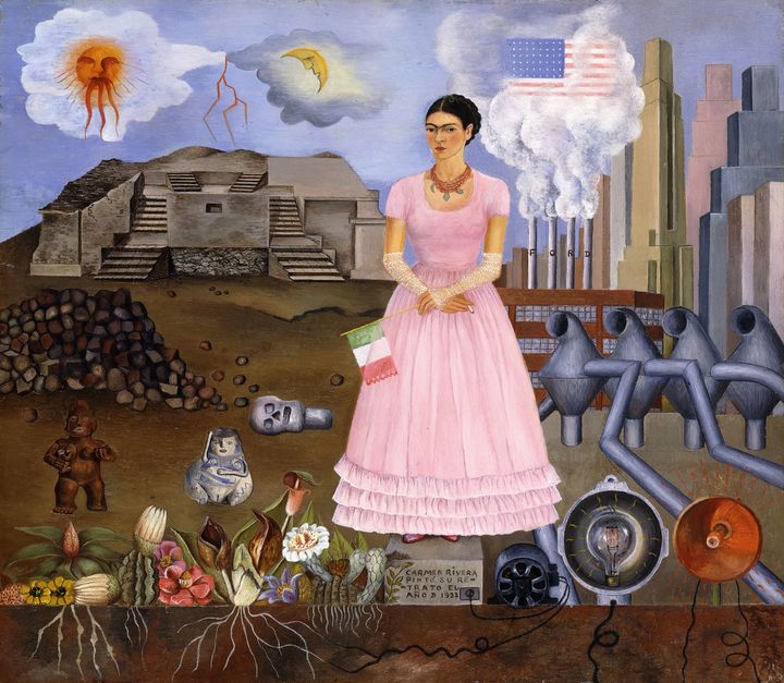 Self-portrait on the Border between Mexico and the United States of America, Frida Kahlo, 1932.