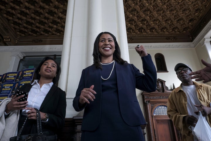 London Breed, a candidate for San Francisco mayor, speaks to supporters at her campaign headquarters on March 8.