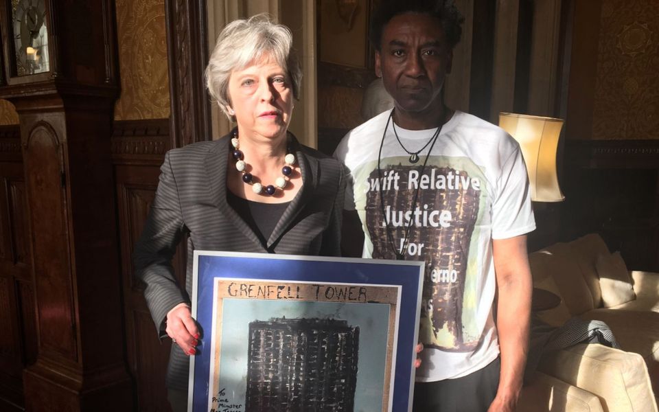 Theresa May and Damel Carayol