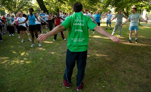 Participants in the 5km Parkrun around Hyde Park in Leeds in 2012.