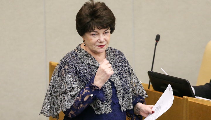 Tamara Pletnyova at a session of the Russian State Duma on Feb. 7, 2018. 