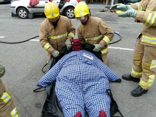 Fire crews are training with 40st mannequins to help them preparing for saving the lives of obese members of the public 