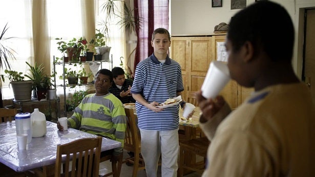 Residents of the Williams Cottage finish their lunch at the Dobbs Ferry, New York, campus of the Children’s Village. The company’s new focus reflects a growing consensus within the child welfare field that institutional settings for foster children, though sometimes necessary, should be used sparingly.