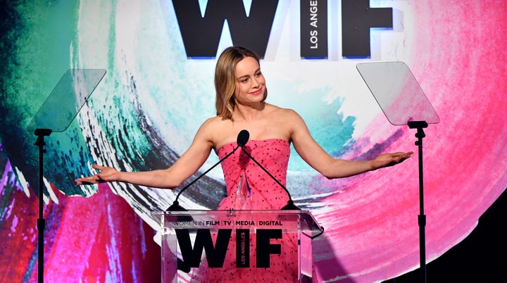 Brie Larson pushed for more diversity within the ranks of movie critics and other journalists who write about film as she accepted the Crystal Award for Excellence in Film at the Women In Film 2018 Crystal + Lucy Awards on Wednesday in Beverly Hills, California.
