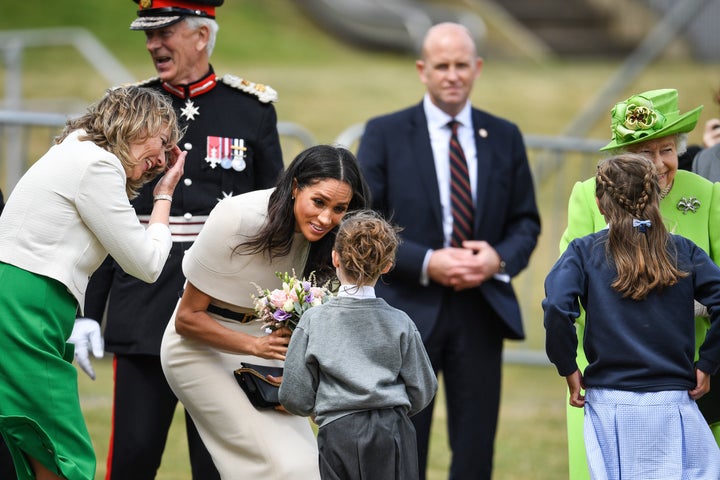 Meghan meets a little well-wisher.