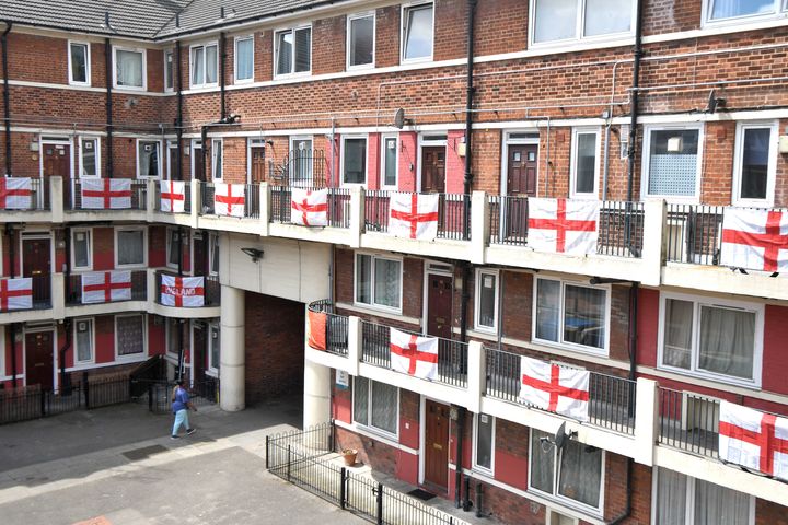 Kirby Estate in Bermondsey has more than 300 England flags on display