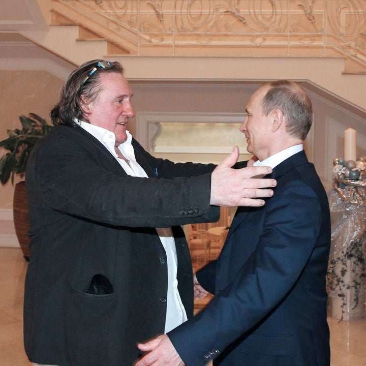 Gerard Depardieu and his massive hand.