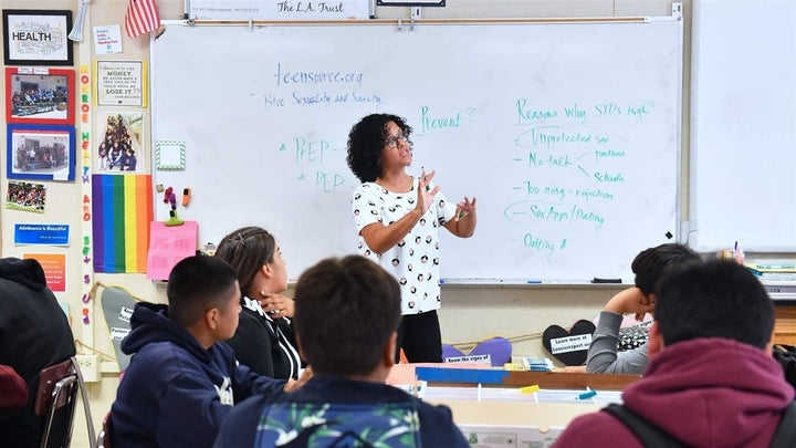 <p>Leticia Jenkins teaches a ninth-grade health class. Two states now require health teachers to address rising rates of adolescent mental illness in their classrooms.</p>