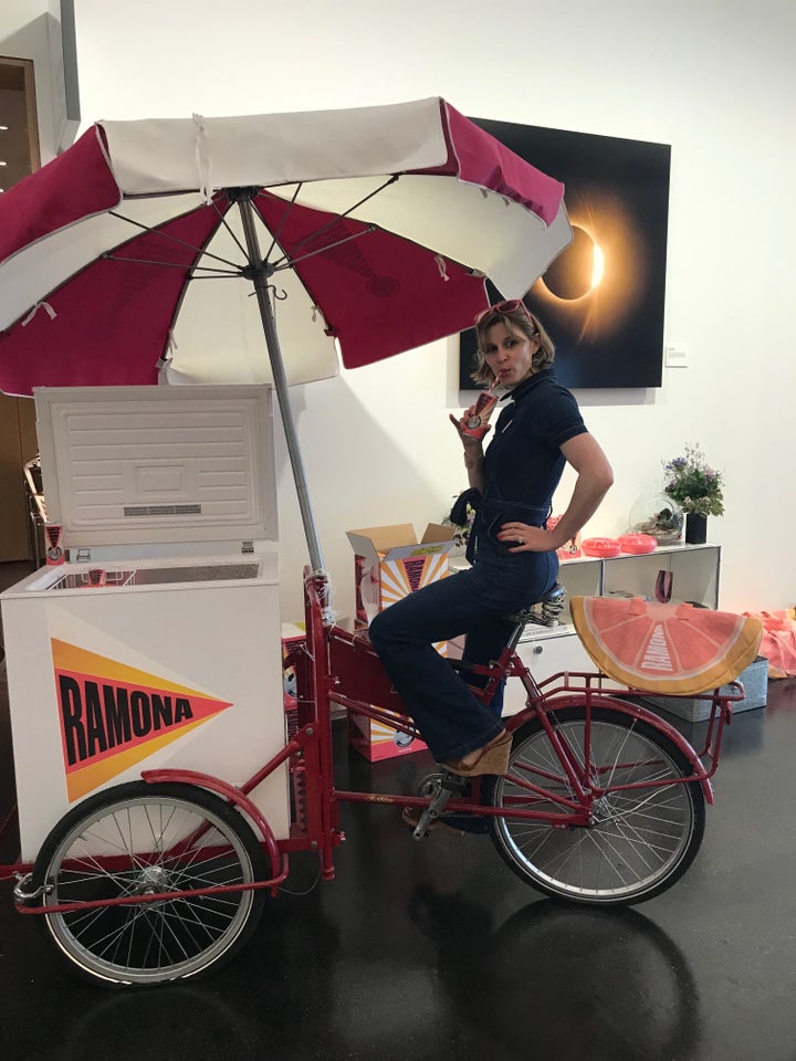 The Ramona cooler bike at the Instagram party in New York City.