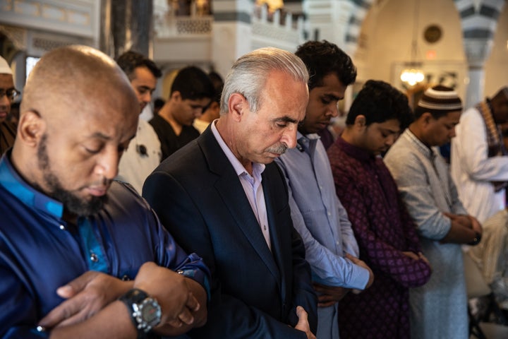 Muslims gather to perform Eid al-Fitr prayer near Washington, D.C., on June 15.