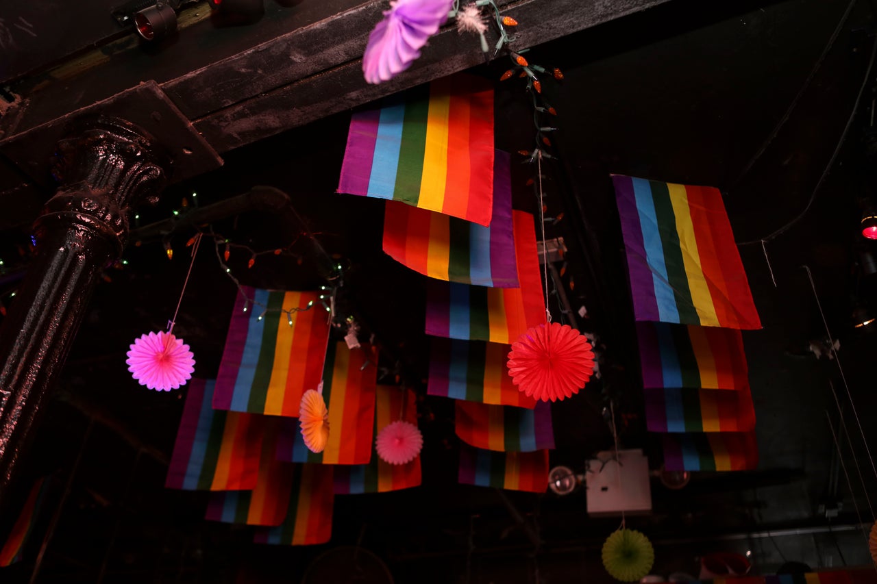 LGBTQ Pride flags on display at the inn.