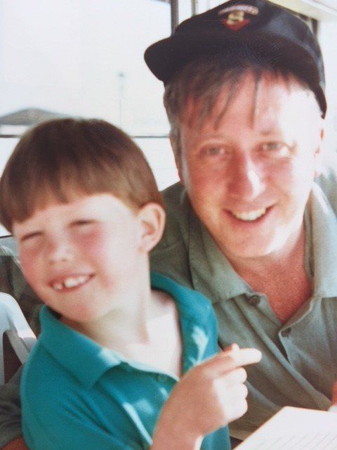Andy McDonald with his son Rory, who died age 16 