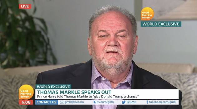 Thomas Markle during an interview on the show "Good Morning Britain."