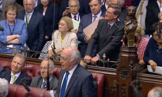 Michael Howard watched by Tory MPs Dominic Grieve