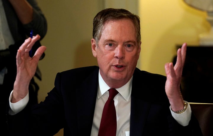 U.S. Trade Representative Robert Lighthizer speaks during a meeting hosted by President Donald Trump with governors and membe