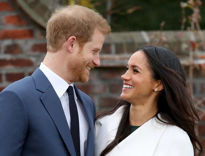 Harry and Meghan announce their engagement at Kensington Palace on November 27, 2017.