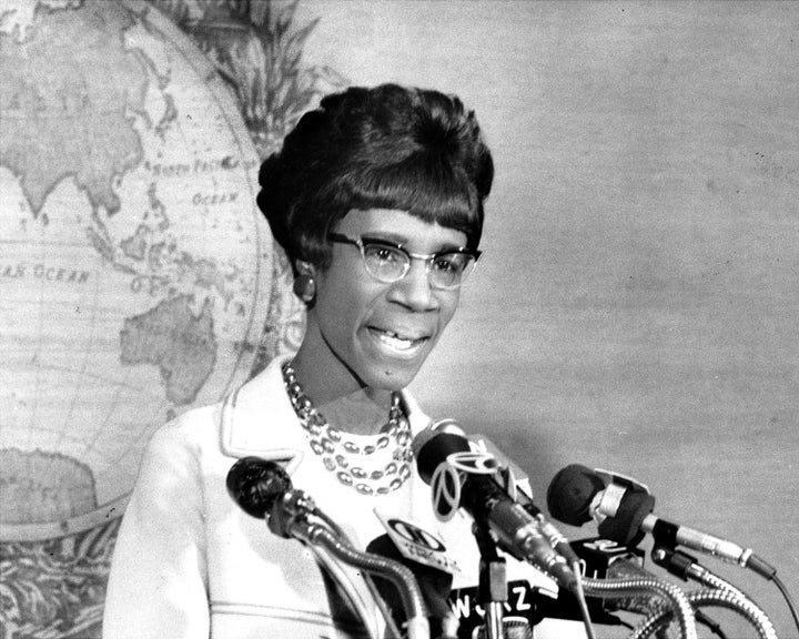 Rep. Shirley Chisholm (D-N.Y.) pictured at a press conference in 1970.