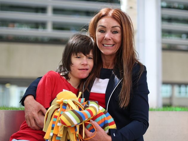 Charlotte Caldwell and her son Billy outside the Home Office in London ahead of a meeting with ministers earlier this month.