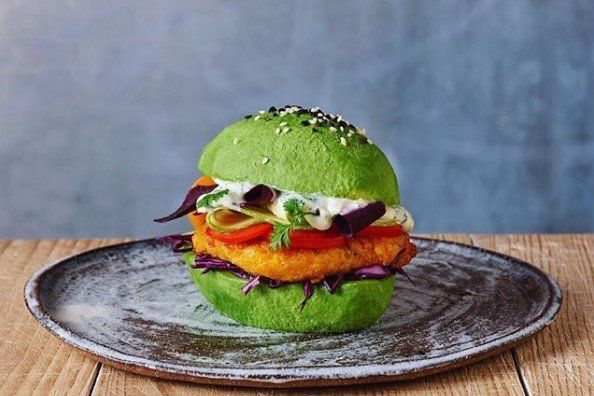 The avocado bun burger. 