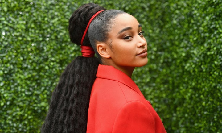 Amandla Stenberg at the 2018 MTV Movie & TV Awards on June 16, 2018, in Santa Monica, California. 