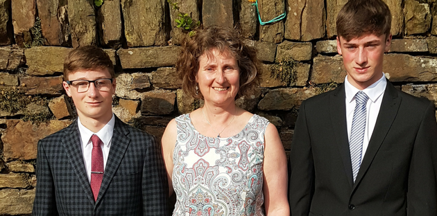 Tracey-Jane Hughes with her two sons Ben, 16, and Jack, 14.