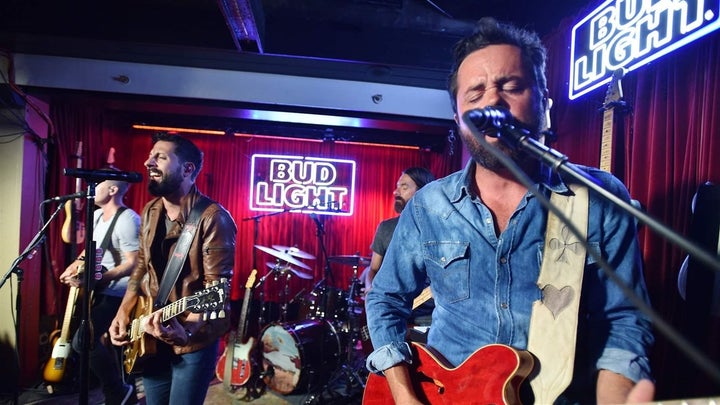 Matthew Ramsey, left, and Brad Tursi of Old Dominion perform at Blue Bar in Nashville, Tennessee. Under federal copyright law, artists must be compensated when their music is played in a commercial setting.