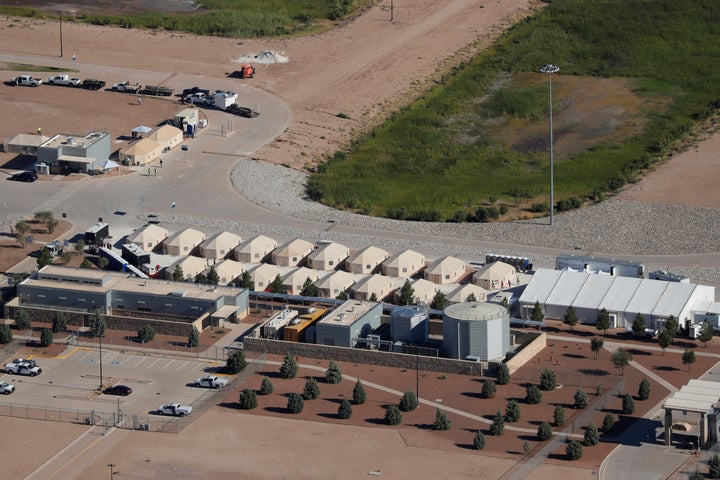 Tents used to detain immigrant children, many of whom have been separated from their parents, in Tornillo, Texas, June 18.&nb