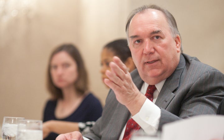 John Engler speaks to the media on March 22, 2012.