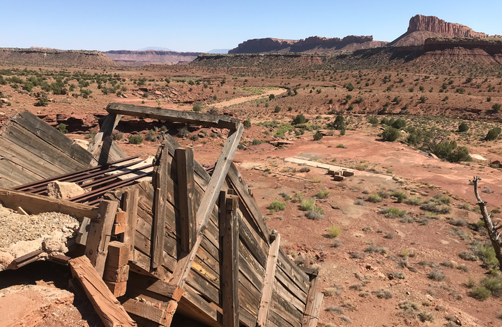 This site in the former Grand Staircase-Escalante monument area, shown June 18, is where the Colt Mesa mine operated intermittently in the 1970s. Glacier Lake Resources Inc., a Canadian mining firm, announced it has acquired mineral rights.